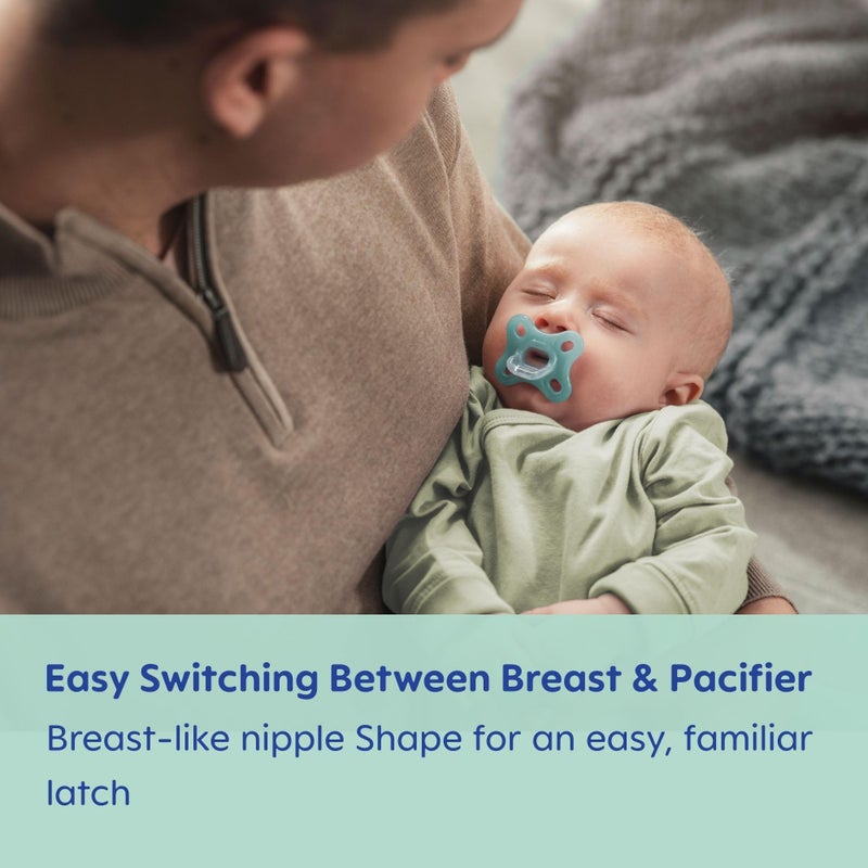 MAM Comfort Baby Pacifiers, Lightweight One-Piece Full Silicone Binky for Newborns 0-3 Months, BPA-Free Nipple, Easy to Clean Pacifier, Best for Breastfed Babies, with Sterilizer Case, 2 Count Binkies - Image 5