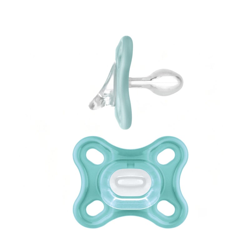 MAM Comfort Baby Pacifiers, Lightweight One-Piece Full Silicone Binky for Newborns 0-3 Months, BPA-Free Nipple, Easy to Clean Pacifier, Best for Breastfed Babies, with Sterilizer Case, 2 Count Binkies - Image 1