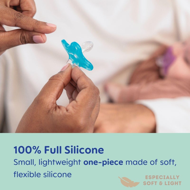 MAM Comfort Baby Pacifiers, Lightweight One-Piece Full Silicone Binky for Newborns 0-3 Months, BPA-Free Nipple, Easy to Clean Pacifier, Best for Breastfed Babies, with Sterilizer Case, 2 Count Binkies - Image 4