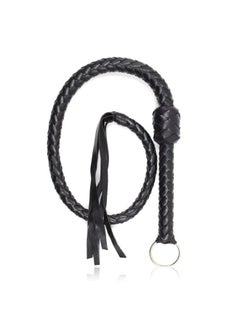 ShebSheb Faux Leather Black Horsewhip Costume Whip Handmade Bullwhip, Whip Costume Accessory Horse Riding Crops Equestrianism Whips for Stage Performance Racing Cosplay Costume Accessories  - Image 5