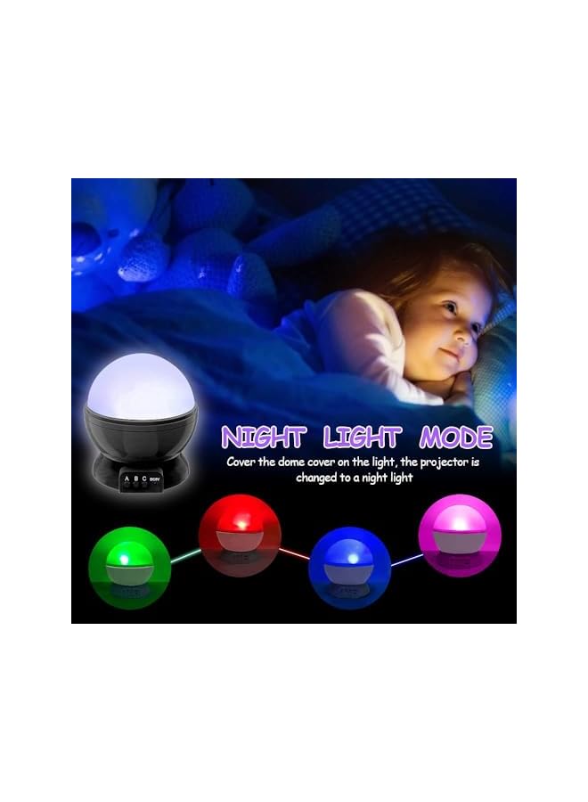 The Bros جهاز عرض ضوء النجوم للأطفال، دوران 360 درجة، 4 مصابيح LED، 8 تغييرات لونية، يعمل بالطاقة عبر USB، مثالي لغرفة نوم الأطفال وزينة الحفلات - Image 4