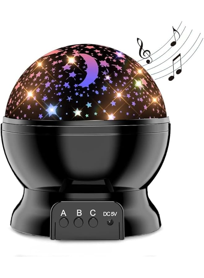 The Bros جهاز عرض ضوء النجوم للأطفال، دوران 360 درجة، 4 مصابيح LED، 8 تغييرات لونية، يعمل بالطاقة عبر USB، مثالي لغرفة نوم الأطفال وزينة الحفلات - Image 1