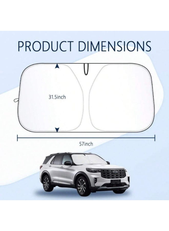 مظلة شمسية قابلة للطي للزجاج الأمامي للسيارة مع حقيبة تخزين، مظلة عاكسة للزجاج الأمامي الأمامي، مظلة شمسية لنافذة السيارة للحماية من حرارة الشمس وحجب الأشعة فوق البنفسجية، تحافظ على برودة السيارة - Image 2