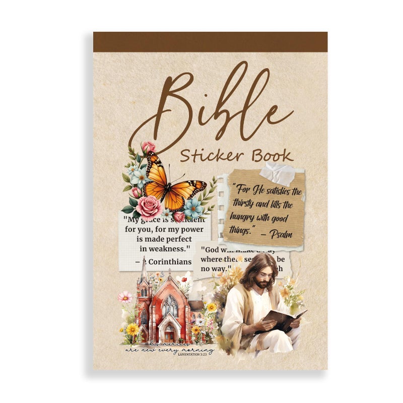 Bomichi Christian Sticker Book, 28 Sheets 353 Pcs Inspirational Bible Stickers for Water Bottle Journaling Scrapbook Laptop, Christian Gifts - Image 1
