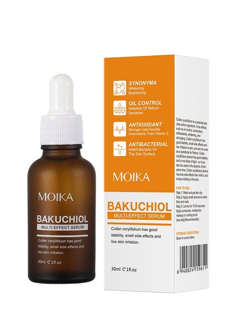 Bakuchiol Multi-Effect Serum, 30ml, Brightening, Oil Control, Antioxidant, Antibacterial, Anti-Aging, Improves Skin Elasticity, Reduces Wrinkles