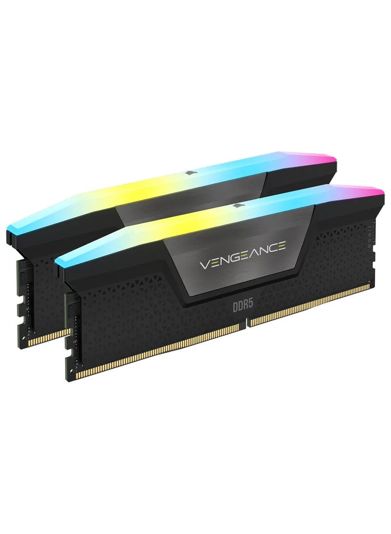 CORSAIR Vengeance RGB 64GB (2x32GB) DDR5 6600MT/s CL32 Desktop Memory Kit, Intel XMP 3.0, Ten-Zone RGB Lighting, 288-Pin DIMM, 1.4V, High-Performance Overclocked RAM, Compatible with Intel 700 Series & 13th Gen CPUs, CMH64GX5M2B6600C32 Black - Image 1