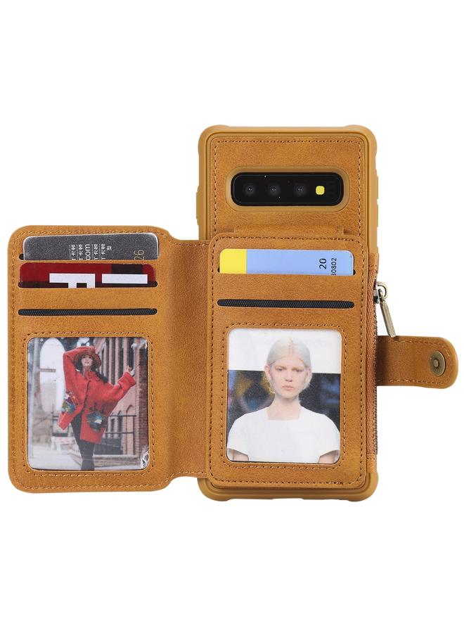 اس-توب جراب لهاتف Galaxy S10، جراب واقٍ مقاوم للصدمات بسحاب مع فتحات للبطاقات وقوس وحامل للصور ووظيفة المحفظة - Image 5