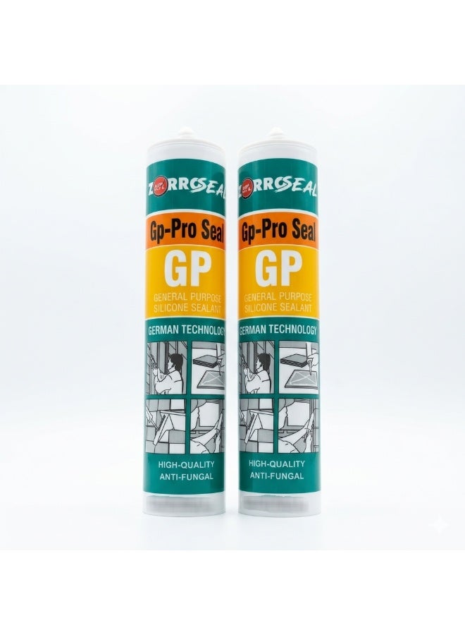 5-Piece Set General Purpose Silicone Sealant - 320ml Anti-Fungal GP Adhesive for Windows, Doors & Sanitary Use - Image 2