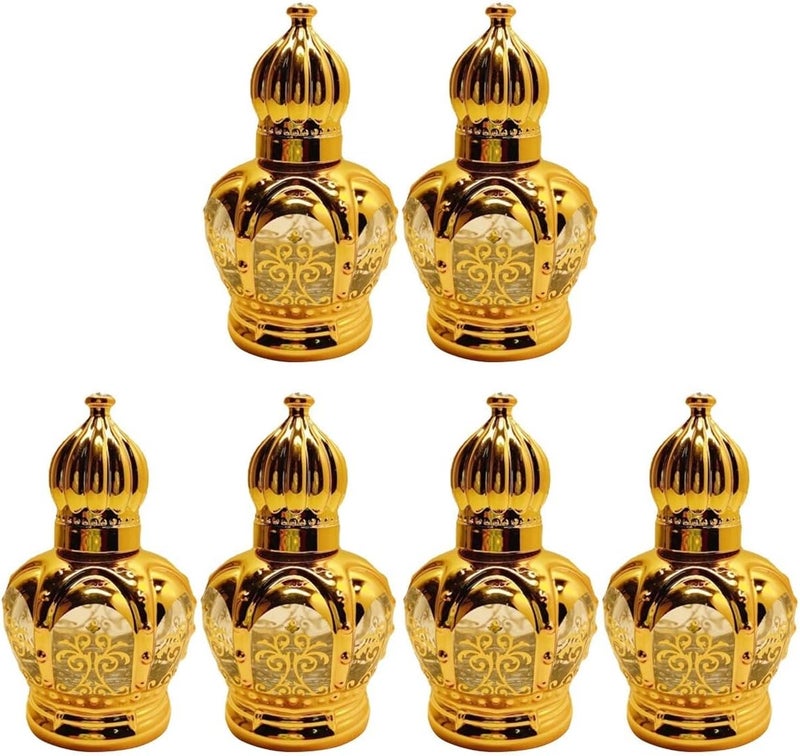 FRCOLOR 6 Pcs Essential Oil Roller Bottles Vintage Middle Eastern Empty Roll On Glass Bottles Perfume Roller Bottles Containers(15ml)