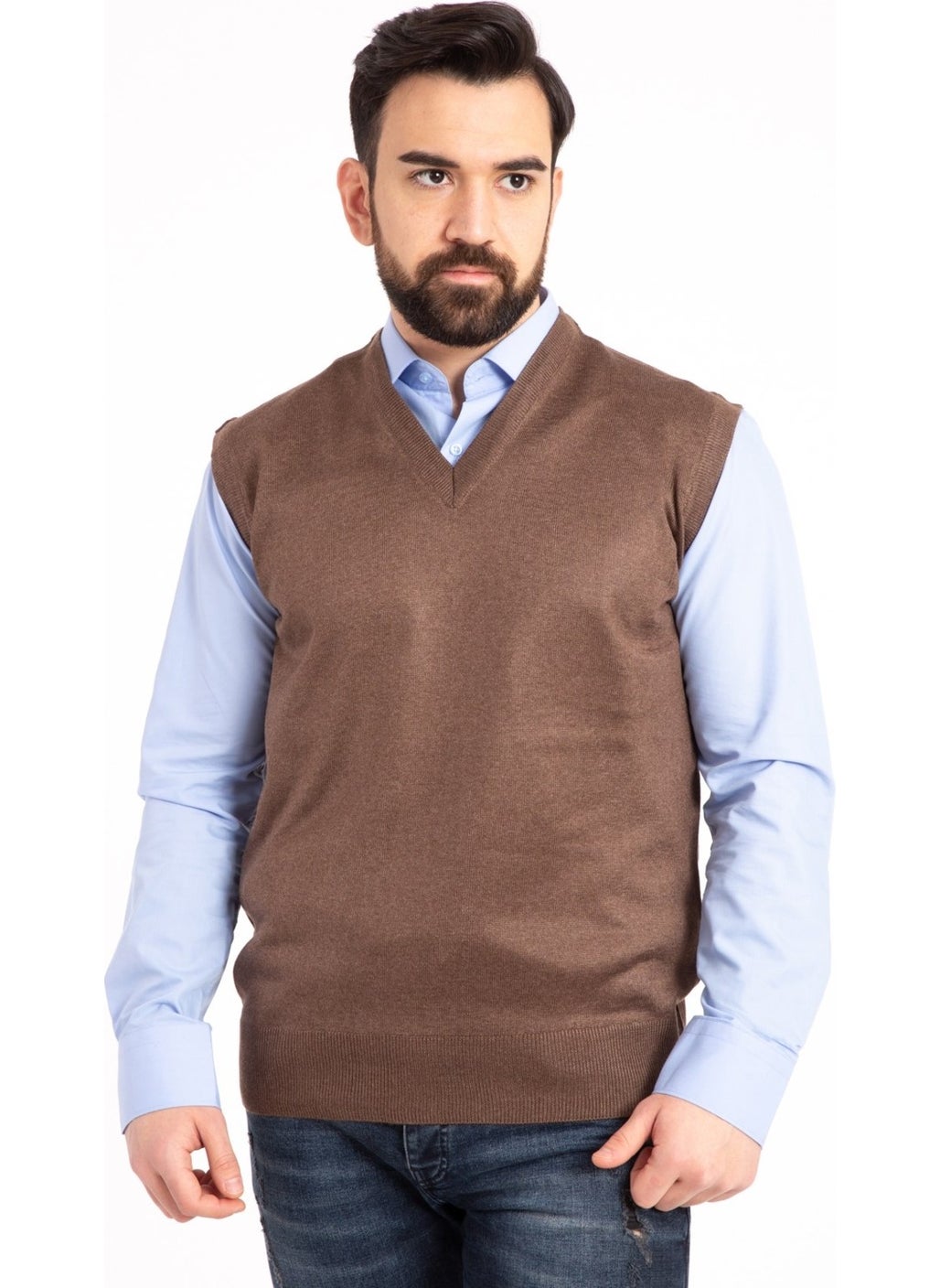 Mutlu City - Men's Fine Wool Knitwear Knit Regular Pattern Dad Sweater 5120 - Image 1