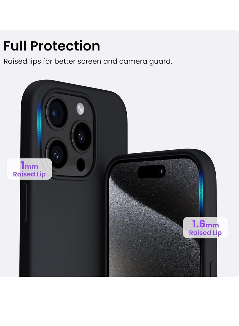 ELTRAZONE Magnetic Liquid Silicone Compatible for iPhone 15 Pro Max Case,Compatible with MagSAFE Charging Military Grade Drop Tested,Soft,Shockproof Protective Fiber Lining,Full Protection Cover-Black - Image 4
