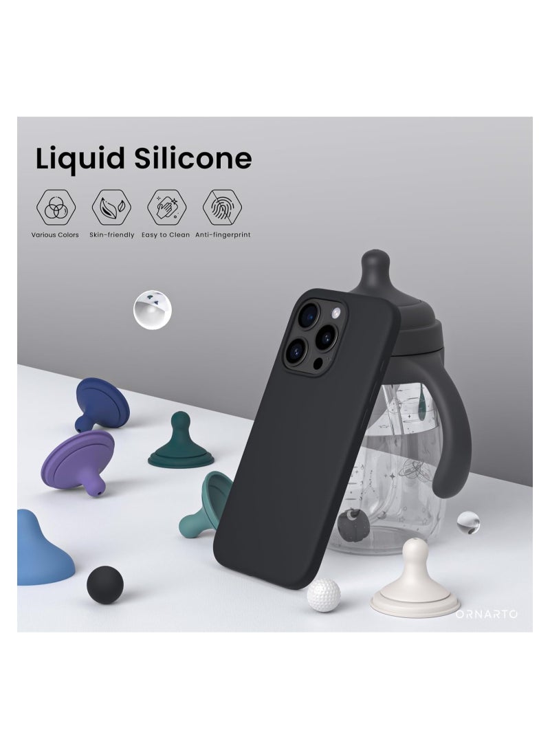 ELTRAZONE Magnetic Liquid Silicone Compatible for iPhone 15 Pro Max Case,Compatible with MagSAFE Charging Military Grade Drop Tested,Soft,Shockproof Protective Fiber Lining,Full Protection Cover-Black - Image 2