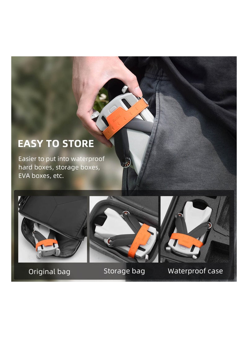 SYOSI Propeller Protector for DJI Mini 3 Mini 3 Propeller Holder Mini 3 Pro Prop Guard Strap Mini 3 Pro Prop Guard Strap RC Drone Accessories for Mini 3 Mini 3 Pro Propeller Stabilizer(Orange)  - Image 2