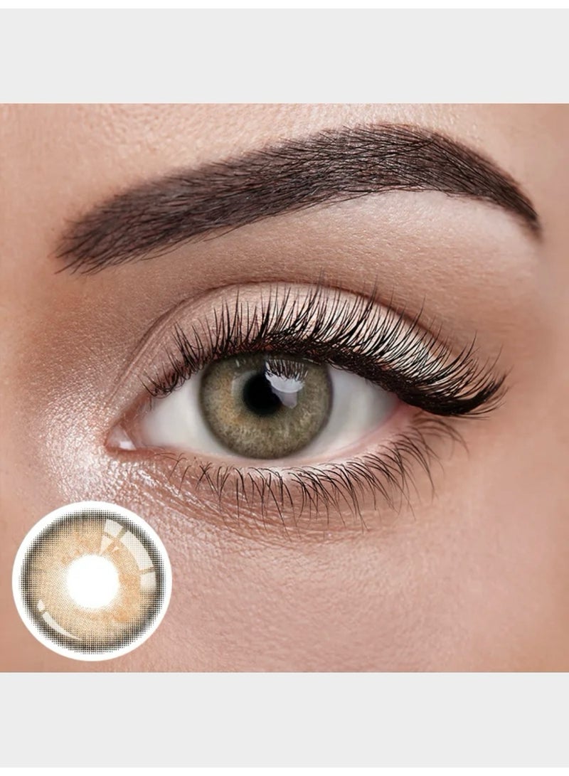 Unibling Wild DNA Brown Yearly Colored Contact Lenses, Unisex Cosmetic Contact Lenses, Enlargement Collection, With Case - Image 1