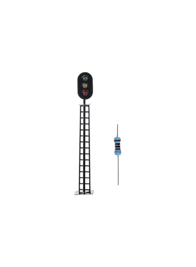 GGOOT 3 Pieces Model Railway Light Signal Lamp Green/Red/Yellow 1:87 OO GAUGE Traffic Lights for Train Layout  - Image 3
