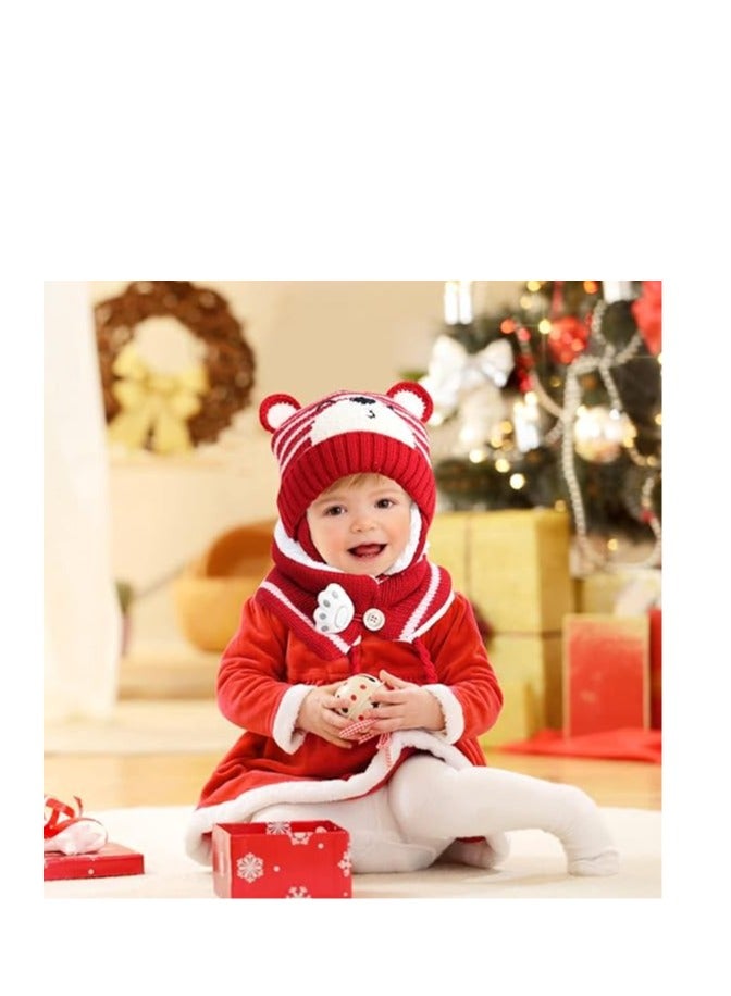 KASTWAVE Baby Caps Winter, Beanie Hat & Scarf for Baby, Newborn Toddler Winter Warm Knit Cap, Boys Baby Girl Winter Caps Toddler Winter Hat Knitted Hats, for Autumn Winter Unisex 6 Months to 6 Years - Image 4