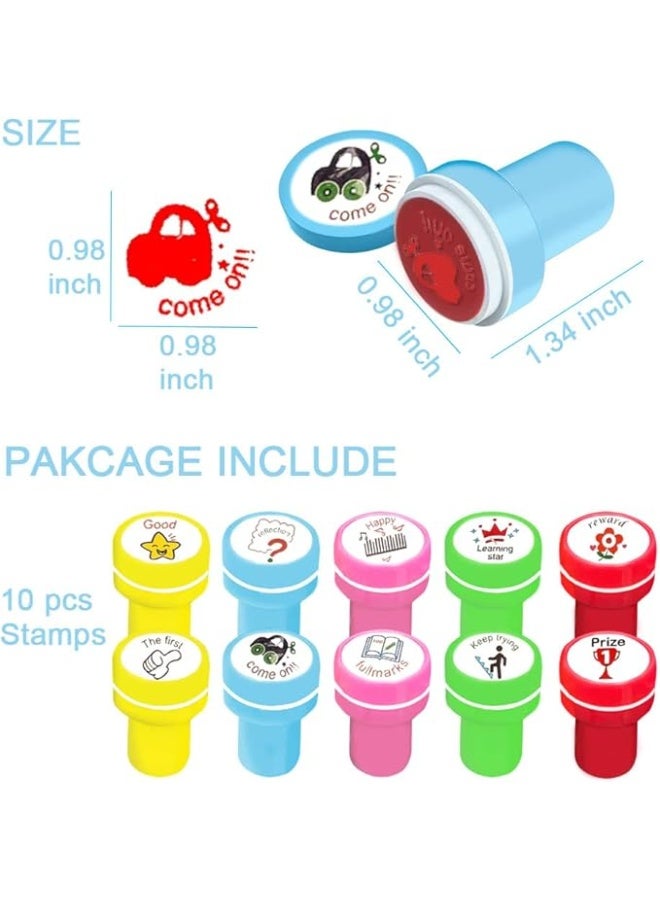 Children's stamping cards, stamps in various shapes. Card set: 10 pieces - Image 1