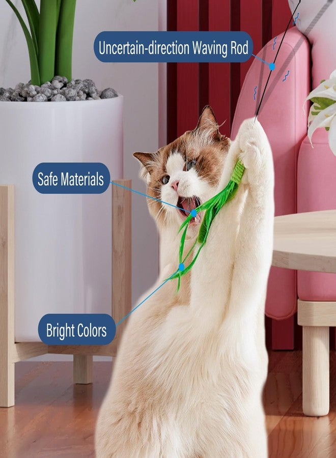 Andiker Cat Wand Toy, 3pcs Setaria Cats Feather Toy Refills with Bell and a 35.8'' Long Flexible Steel Wire Rod, Interactive Cat Toys for Indoor Cats Doing More Exercise and Enjoy Playtime - Image 4