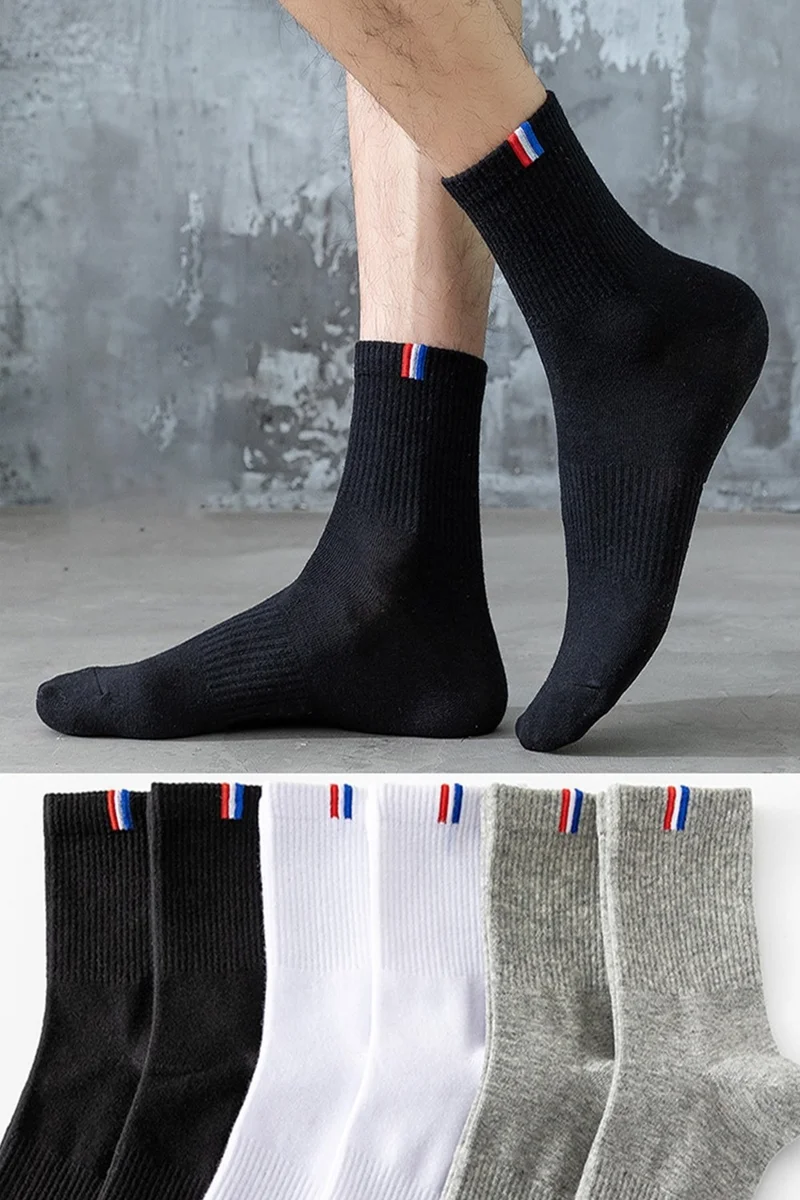 بي جي كي Unisex 6 Pairs Rubber Patterned Long Socks