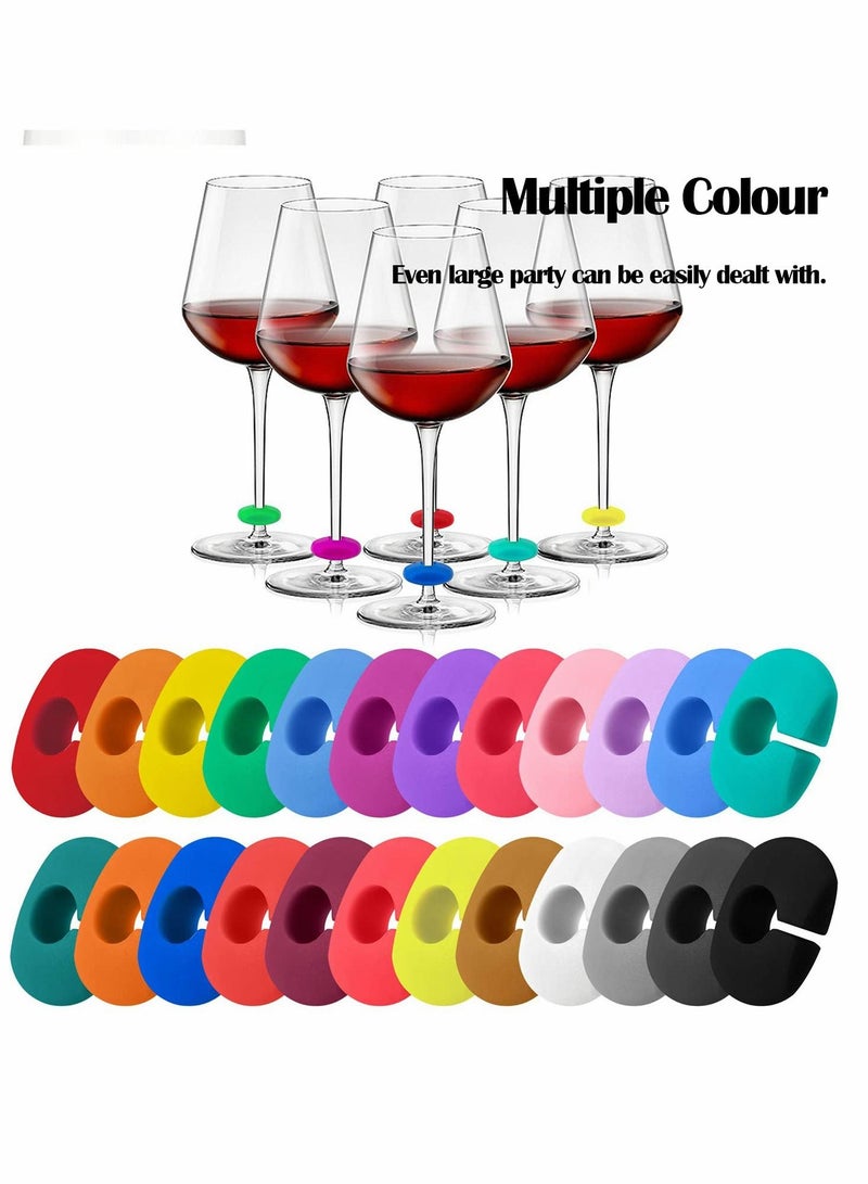 Excefore Glass Charms Markers Drink Markers, 48 Pcs Colorful markers Silicone Drink Markers  - Image 3