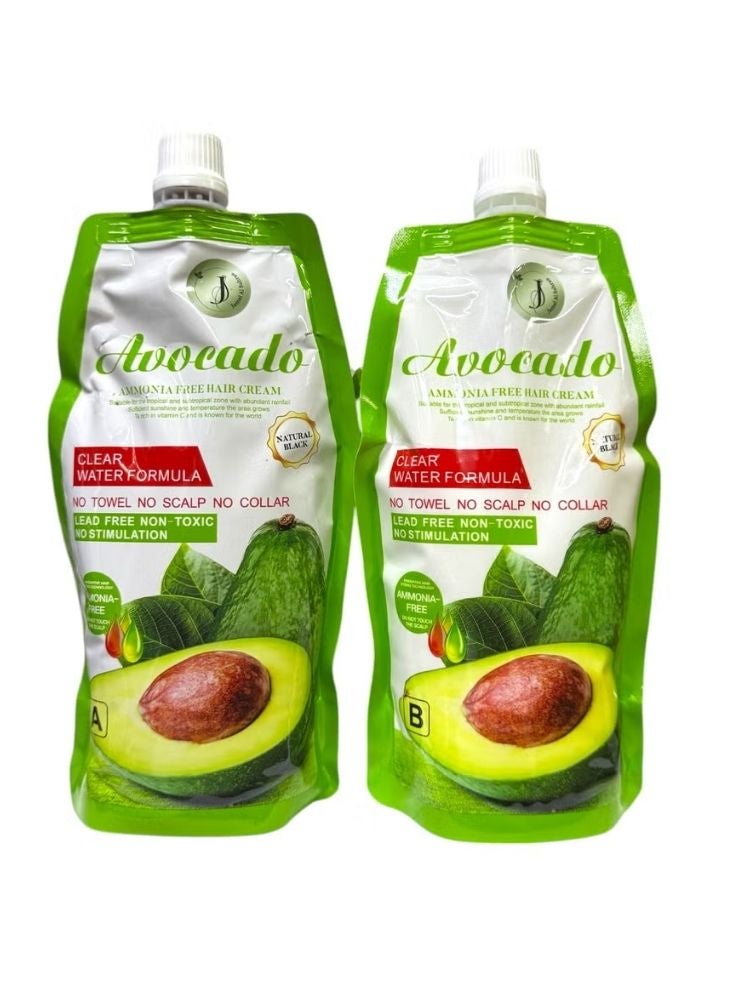Avocado Hair Color Cream, Natural Black Hair Color, Ammonia-Free, Scalp-Free, Permanent Hair Color, Grey Hair Coverage 100% - Image 2