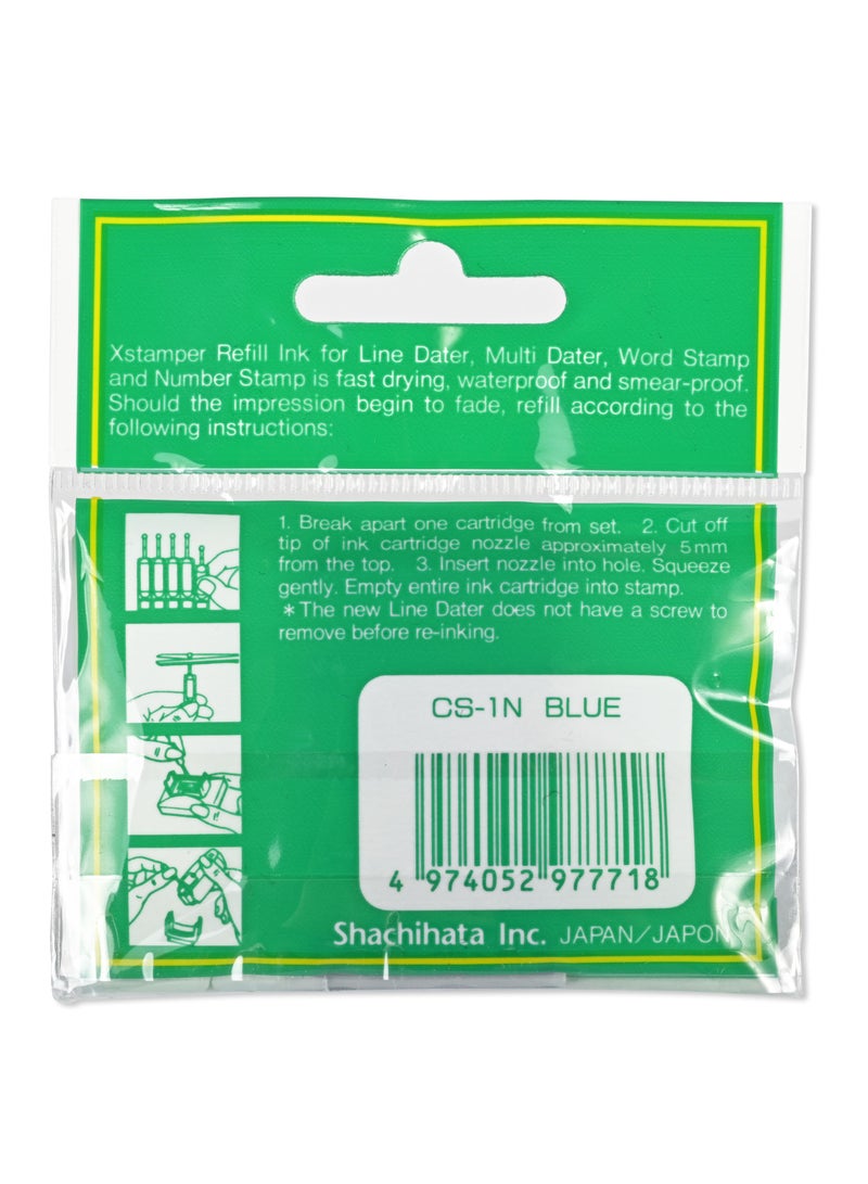 Xstamper Artline 5 Pieces X-Stamper Refill Ink Cartridge, CS-1N, 0.5Grams, Color: Blue-ARIKCS1BL - Image 3