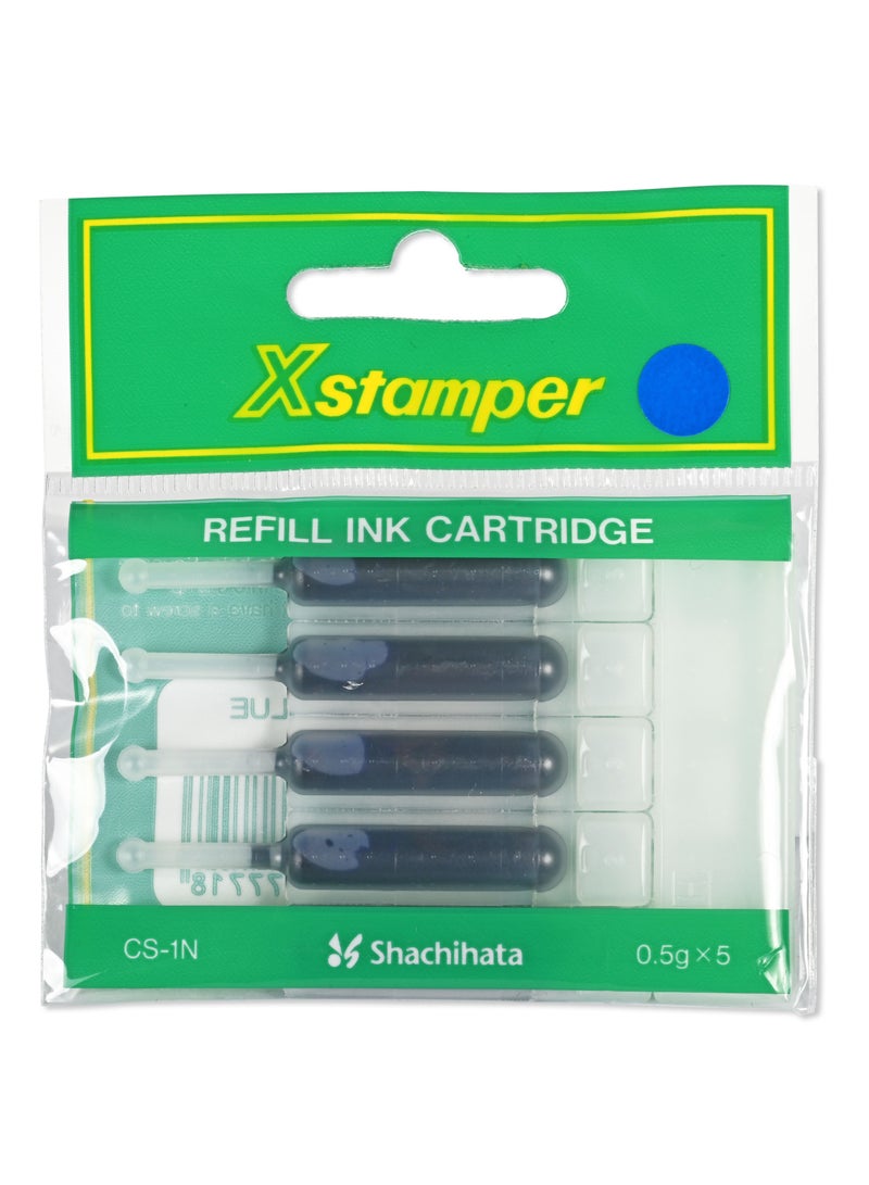 Xstamper Artline 5 Pieces X-Stamper Refill Ink Cartridge, CS-1N, 0.5Grams, Color: Blue-ARIKCS1BL - Image 2