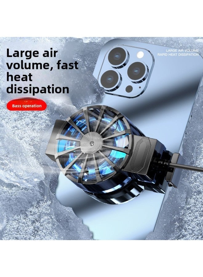 The X16 Line Machine Integrated Mobile Phone Radiator Air-cooled Blue Light Heat Dissipation Artifact Does Not Drop Frames-Color:Cool Black-plug-in Model X16-function: Fan  - Image 2
