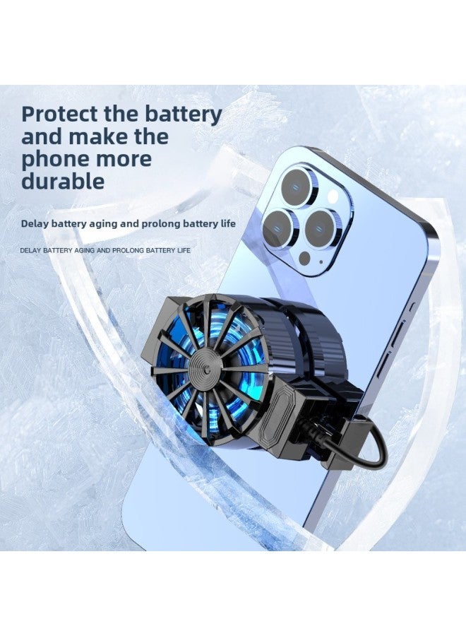 The X16 Line Machine Integrated Mobile Phone Radiator Air-cooled Blue Light Heat Dissipation Artifact Does Not Drop Frames-Color:Cool Black-plug-in Model X16-function: Fan  - Image 3