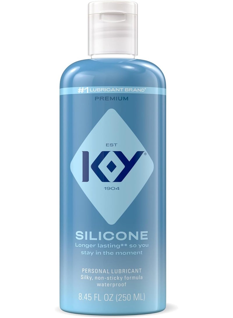 K-Y Silicone Lube True Feel 8.45 floz, Personal Lubricant for Men, Women, Moisturizer, Paraben No, Deluxe, Latex Condom Compatible 