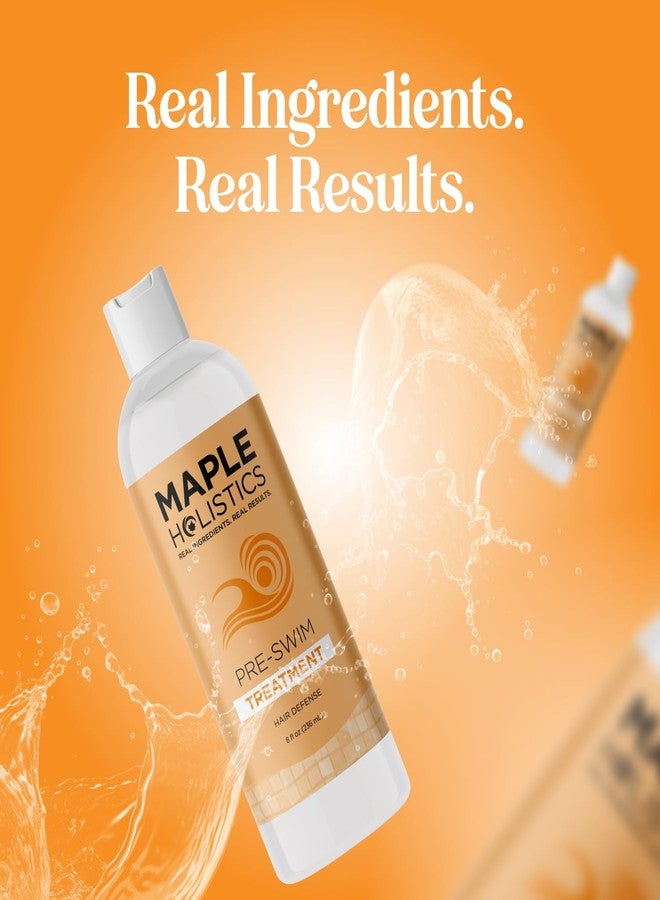 Maple Holistics Pre Swim Chlorine Hair Protection Treatment - Saltwater & Pool Hair Protector for Swimming with Barrier Protecting Plant Amino Acids - Helps Prevent Dryness Greening Color Fading & Frizz (8 Fl Oz) - Image 4