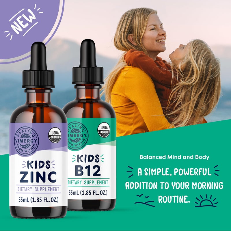 Vimergy Kids Organic Liquid B12 - Promotes Physical Development & Cognitive Function* - Fast-Absorbing Immune Support* - USDA Organic, Vegan, Non-GMO - 55 mL - Image 2