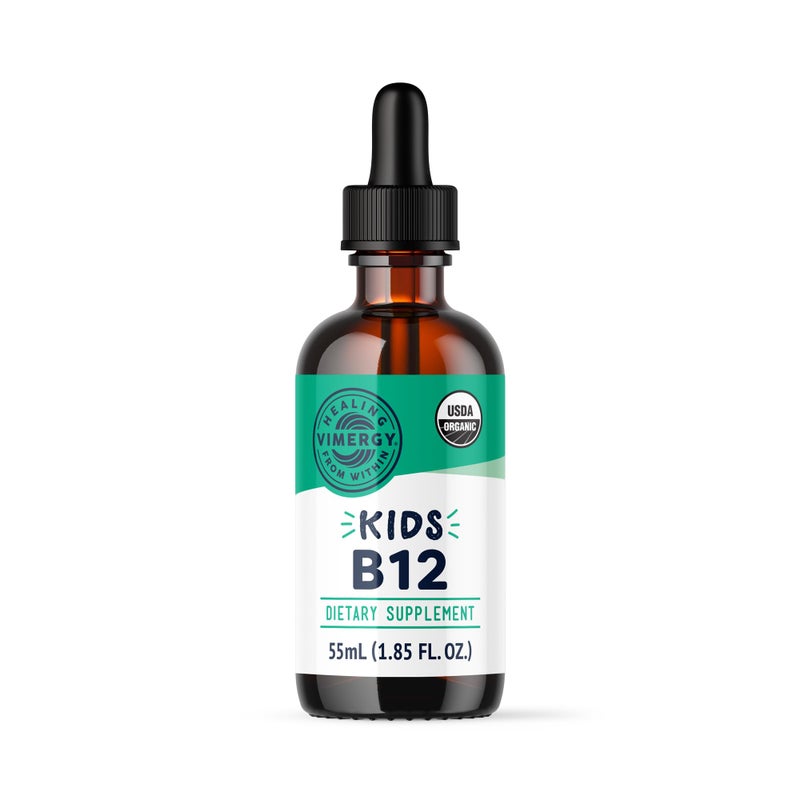 Vimergy Kids Organic Liquid B12 - Promotes Physical Development & Cognitive Function* - Fast-Absorbing Immune Support* - USDA Organic, Vegan, Non-GMO - 55 mL - Image 1