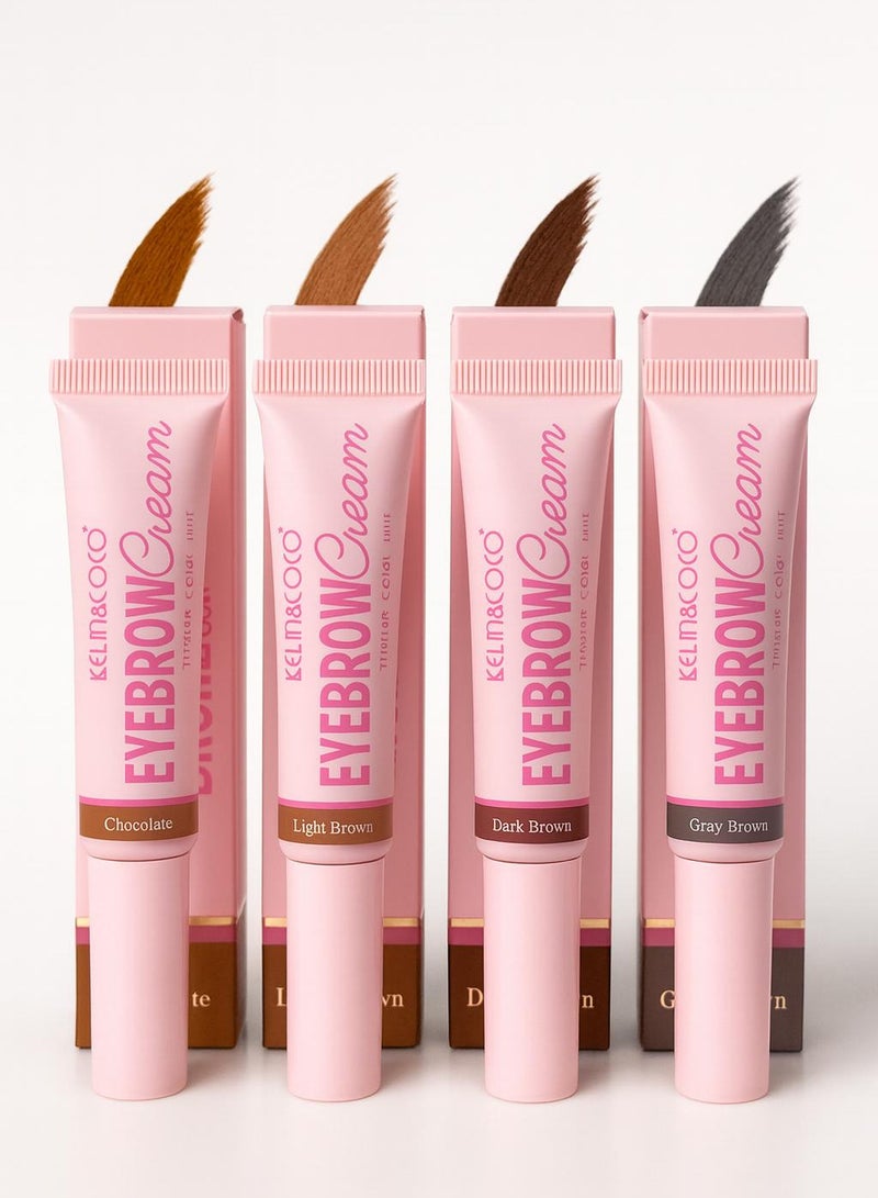 KEVIN&COCO Eyebrow Cream Gel | Long-Lasting, Smudge-Proof Brow Definition | Creamy Formula for Filling & Shaping Sparse Brows | Suitable for All Skin Tones – 4 Natural Shades