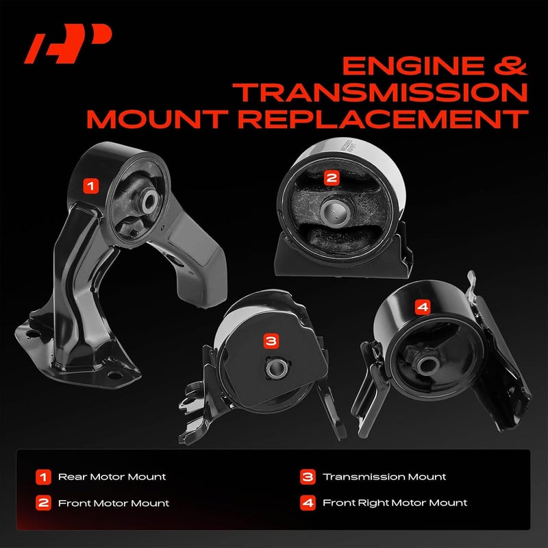 A-Premium Engine Motor and Transmission Mount Kit for Mitsubishi Lancer, RVR, Outlander Sport - 4-PC Set - Image 3