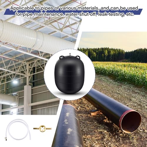 Glooglitter Inflatable Pipe Plug Sewer Test Plug Rubber Plumbing Test Balloon Ball for Sewage Pipeline Inspection(12 Inch,with 39.37 Plastic Extension Hose) - Image 5