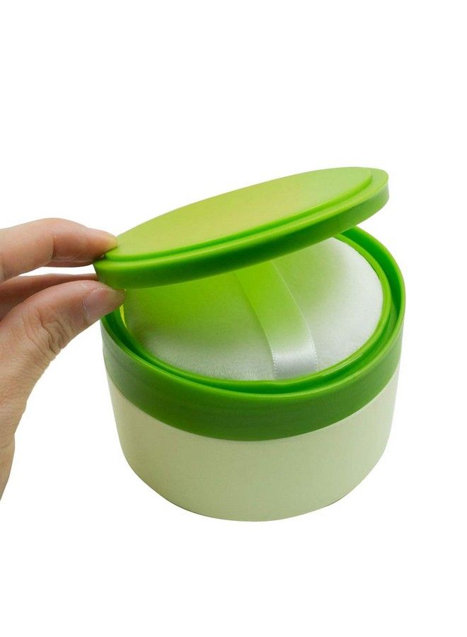 SYBL 1Pcs Baby Afterbath Puff Box Body Talcum Powder Box Case Container Dispenser With Sifter And Powder Puff For Travel And Home Use(Green) - Image 1