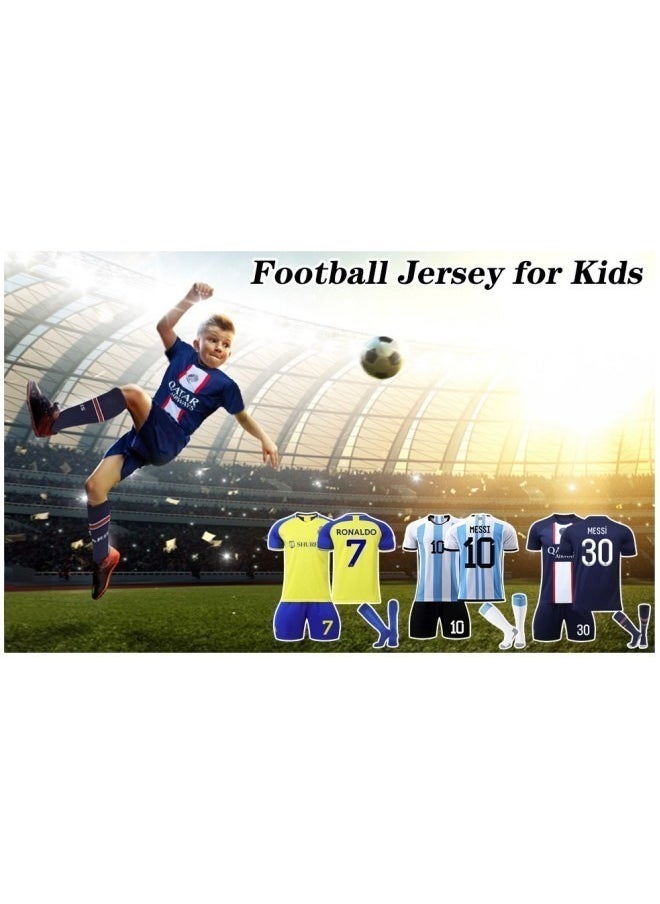 GGEROU Kids Football Jersey Set,Argentina No #10 Soccer Jersey,World Champion Football Soccer Jersey Set Kids & Youth Sizes Tracksuits  - Image 2