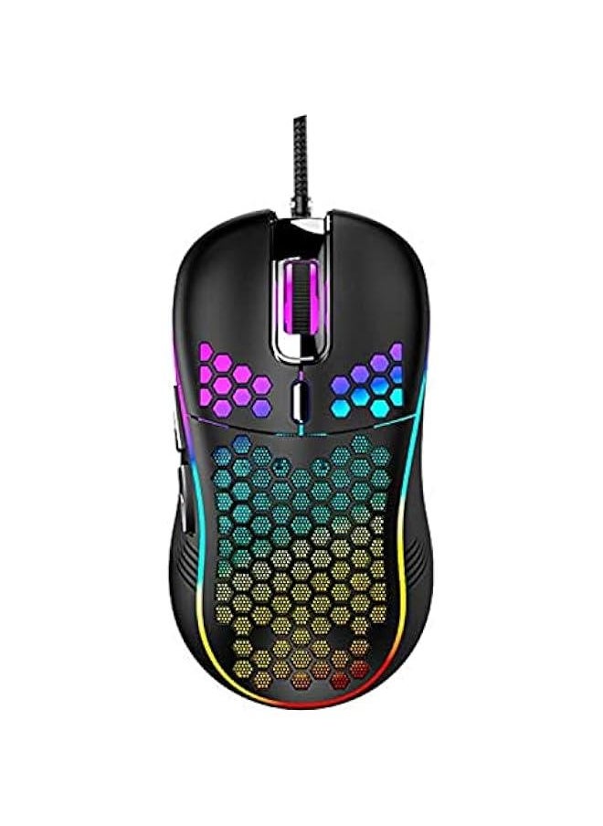 Generic Honeycomb Wired Gaming Mouse, RGB Backlight and 7200 Adjustable DPI, Ergonomic and Lightweight USB Computer Mouse with High Precision Sensor for Windows PC & Laptop Gamers (Black)  - Image 1