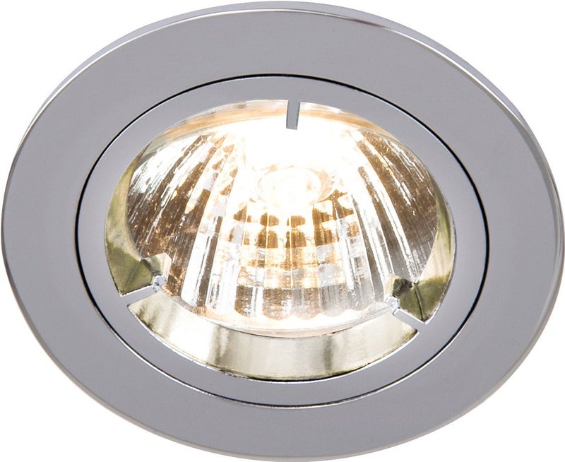 Knightsbridge IP20 230V/12V GU10/MR16 Chrome Recessed Fixed Twist & Lock Downlight, Aluminium RD1C - Image 1