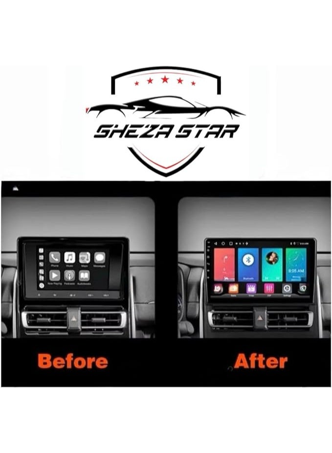 SHEZA STAR Android Car Stereo for Toyota Innova 2015-2024 6GB RAM 128GB ROM Support SIM Card, Carplay, M-Link Wi-Fi BT, Radio GPS, 9 Inch IPS Touch Screen with AHD Camera Included - Image 2