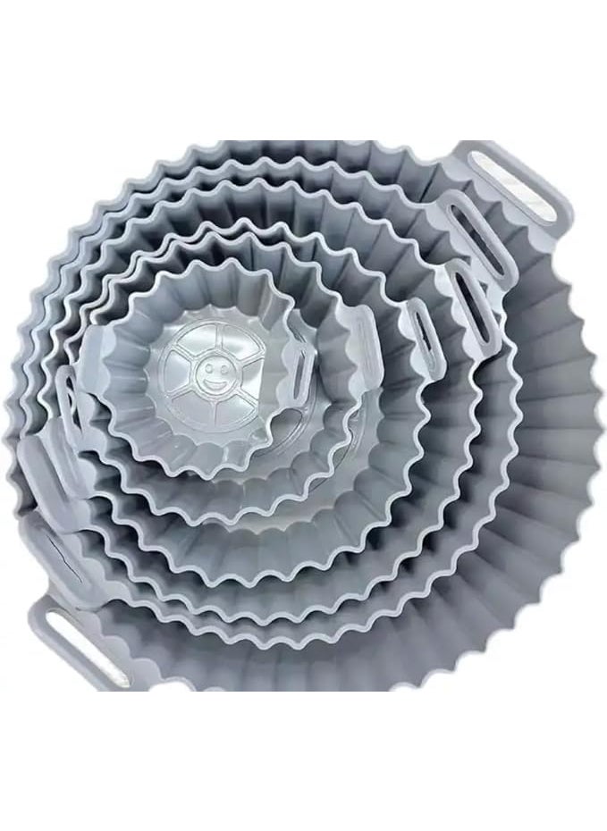VIDORA VIDORA 6Pcs Different Size Air Fryer Silicone Liners Food Grade NonStick Accessories Reusable Basket Kitchen Air Fryers Oven Accessories Round Tray Baking Bread Pizza Muffin Cake Pie Chicken  - Image 5
