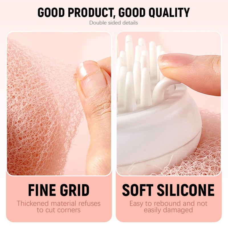 MAYCREATE® Back Scrubber for Shower, Bath Mesh Sponge with Bristles, Double-Sided Availability, Long Handle Telescopic Back Brush Exfoliating Brush for Shower Body Scrub Brush - Image 3