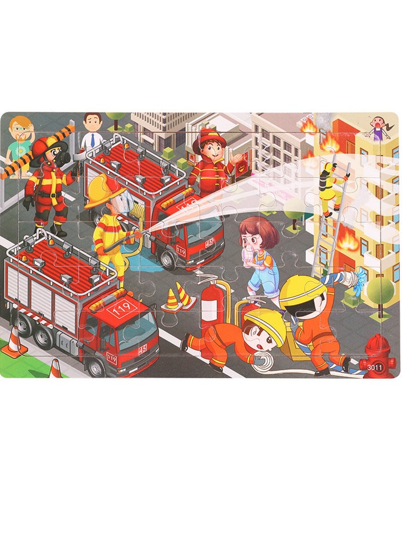 مجموعة ألغاز تركيب الصور المقطوعة من سلسلة الرسوم المتحركة الخشبية التعليمية للأطفال، حقيبة هدايا مناسبة - Image 1