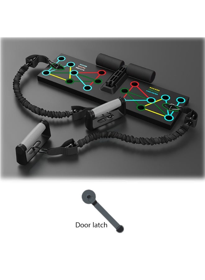 لوحة رفع مطورة، حوامل دفع متعددة الوظائف مع شريط الجلوس لتدريب القوة، لوحة رفع معدات التمرين مع أشرطة مقاومة، معدات تدريب القوة، اللياقة البدنية المنزلية - Image 1
