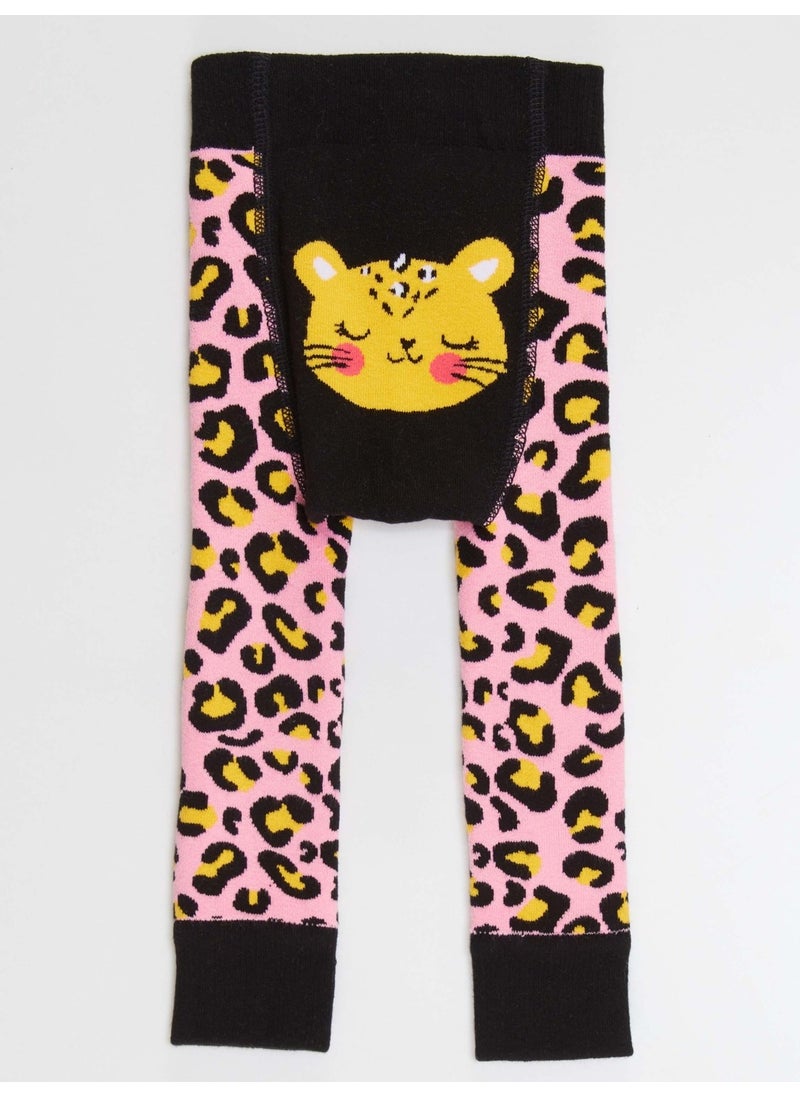 Denokids - Leopard Baby Girl Pink Leggings-pants - Image 1