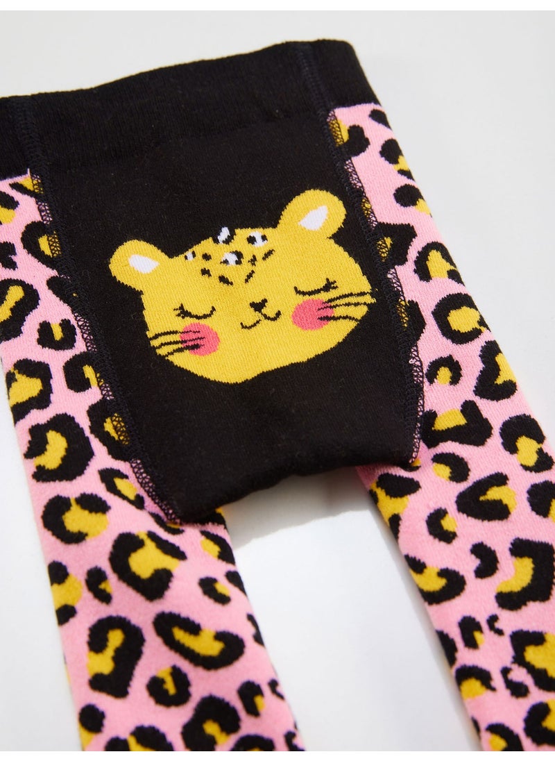 Denokids - Leopard Baby Girl Pink Leggings-pants - Image 1