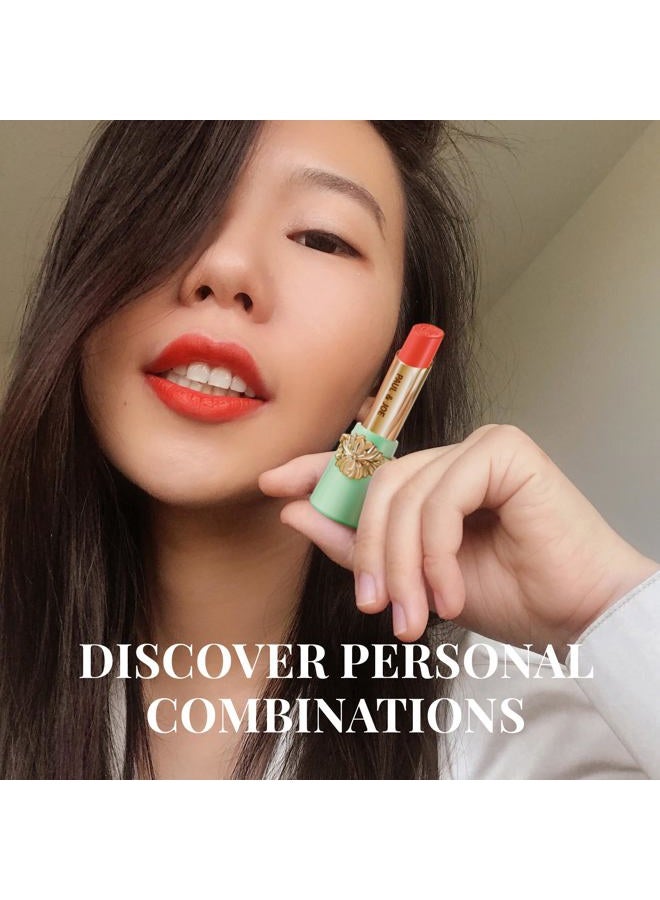 Paul & Joe حافظة أحمر شفاه قابلة لإعادة التعبئة 01 - وردي وأحمر، إضافة أنيقة لحامل المكياج، أخضر فاتح مع زخرفة الأقحوان الأيقونية - Image 3