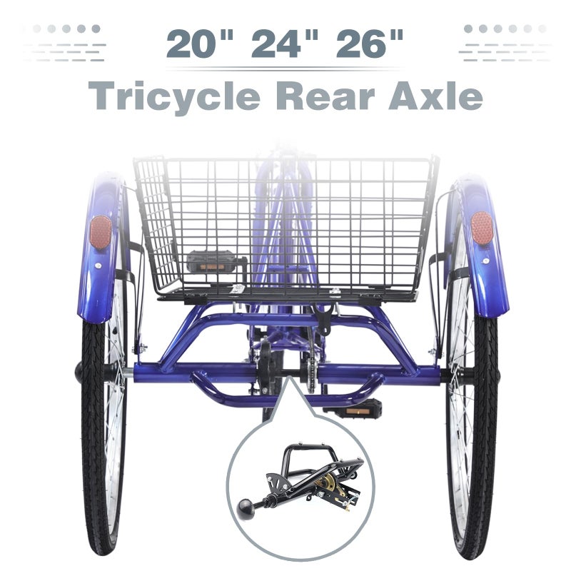 WEEROCK 20 24 26 Inch Tricycle Rear Axle Tricycle Conversion Kit 1/ Single Speed, 5/8Inch Axle(15.8mm) for 20" 24" 26" Trike, 3 Wheel Bikes - Image 2