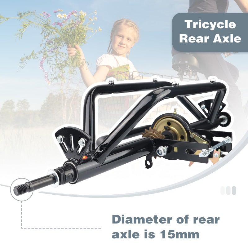WEEROCK 20 24 26 Inch Tricycle Rear Axle Tricycle Conversion Kit 1/ Single Speed, 5/8Inch Axle(15.8mm) for 20" 24" 26" Trike, 3 Wheel Bikes - Image 4